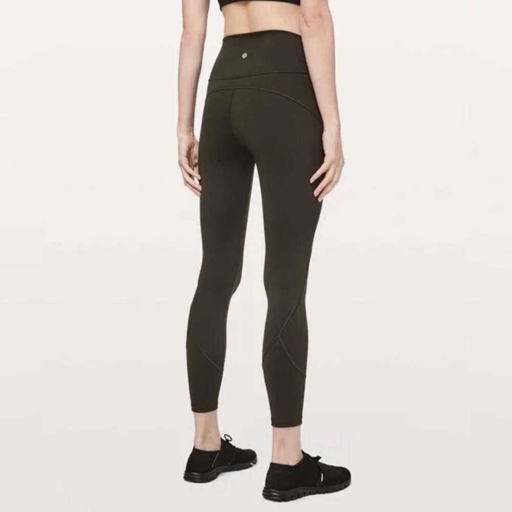 Lululemon In Movement 7/8 Tight *Everlux 25" Dark Olive Sz 10